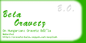 bela oravetz business card